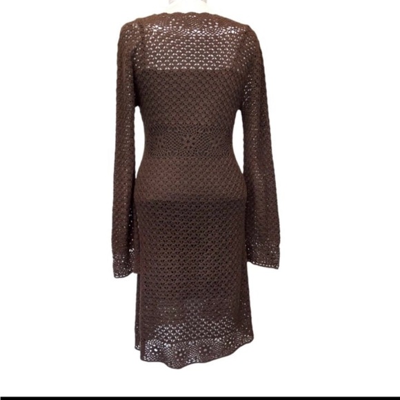Michael Kors Elegant Brown Crochet Dress - Picture 2 of 15